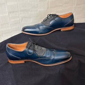 Stacy Adams Men’s Sullivan Wingtop Oxford Blue Leather Dress shoes